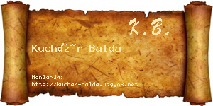 Kuchár Balda névjegykártya